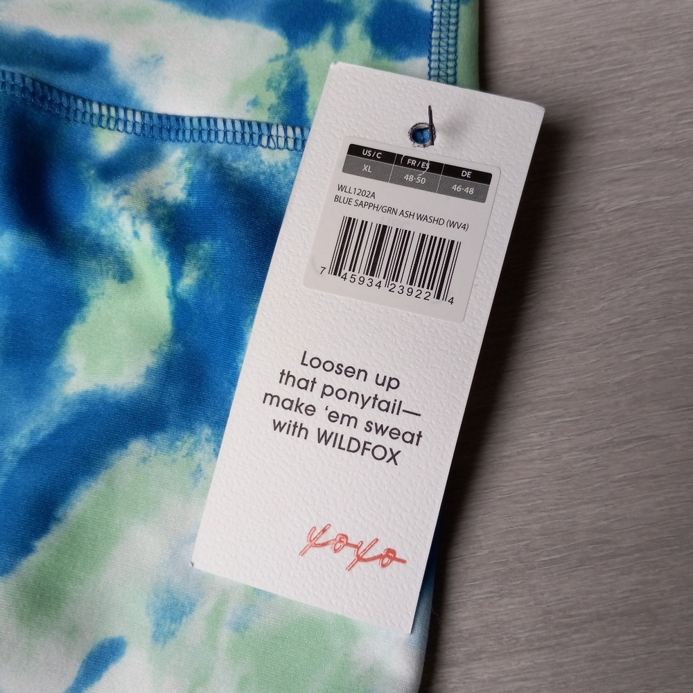 Wildfox Blue Sapphire/Green Ash Wash Tie Dye 7/8 Leggings, Size XL NWT - Picture 10 of 10